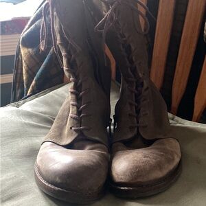 FLY London green Lace-Up Women's Boots